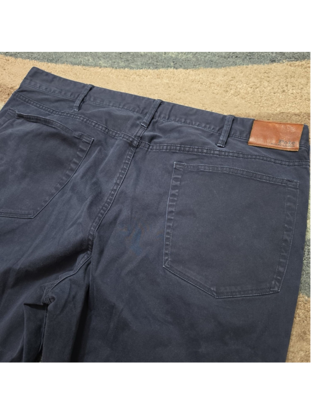 Polo Ralph Lauren Pants Mens 40x32 Navy Stretch Cotton 5 Pocket Casual Straight